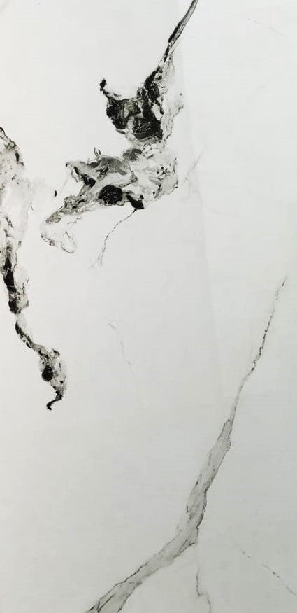 Vignette Large Marble Grey White Polished Wall And Floor Porcelain Tiles 60cmx120cm