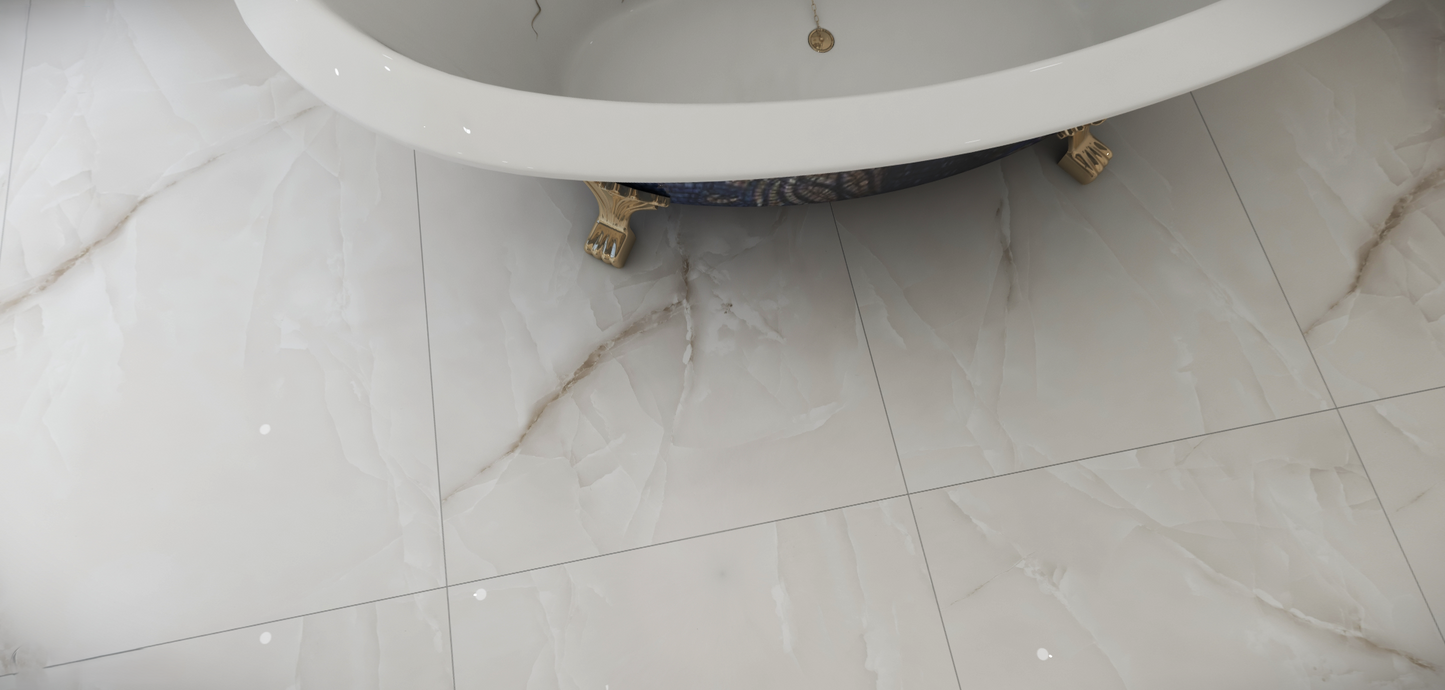 Saturno Beige Onyx Polished Large Wall And Floor Porcelain Tiles 60cmx120cm