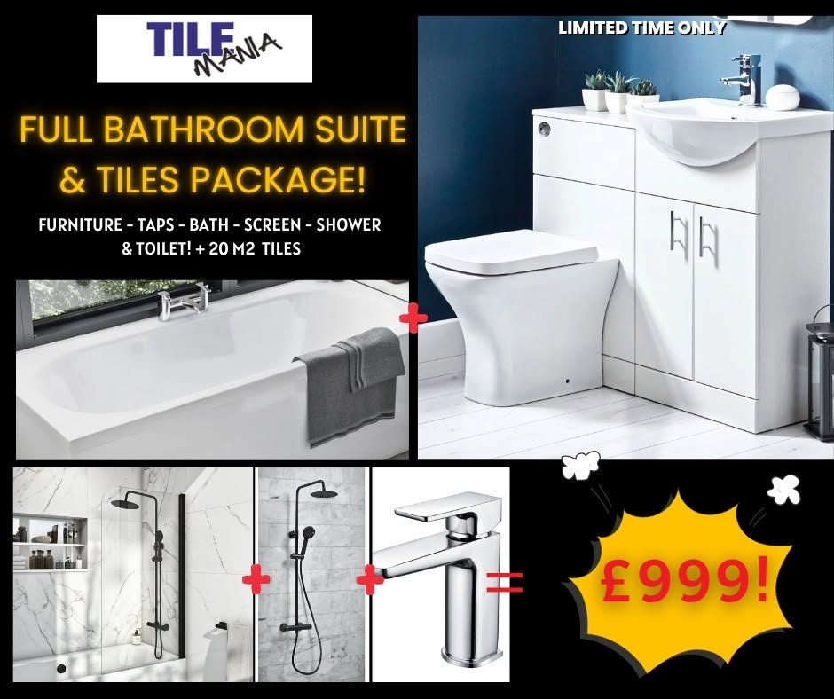 Full Bathroom Suite 3 With 1700 Bath And 20m2 Tiles