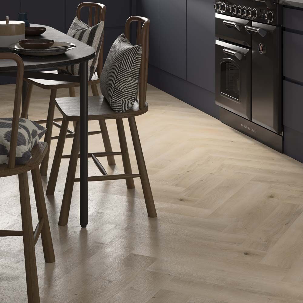 ProLvt Selwood Light Oak Herringbone 630mm x 126mm x 5.2mm SPC Flooring SPC Luxury Vinyl LVT Flooring