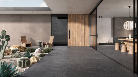 Vitra Quarz Dark Grey Anthracite Wall And Floor Porcelain Tiles 30cmx60cm