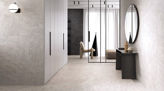 Vitra Quarz Ivory White Anthracite Wall And Floor Porcelain Tiles 30cmx60cm