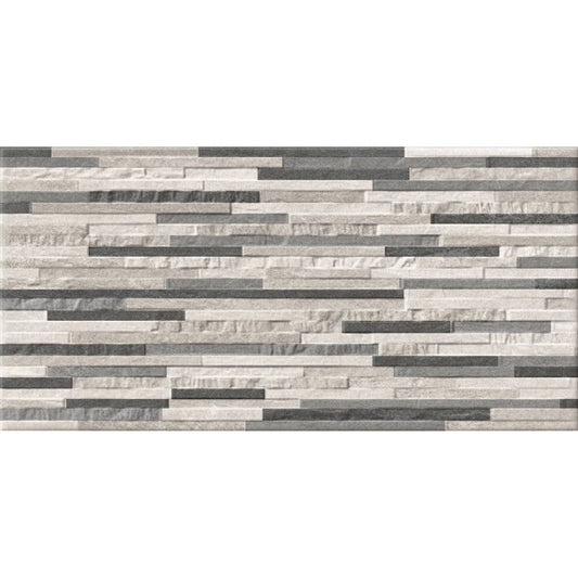 Dover Splitface Feature Grey Wall And Floor Porcelain Tiles 30cmx60cm