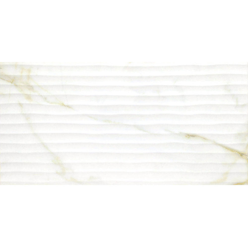 Radisson Calcutta Carrara Décor Wave Gold Marble Matt Wall Tiles 30cmx60cm