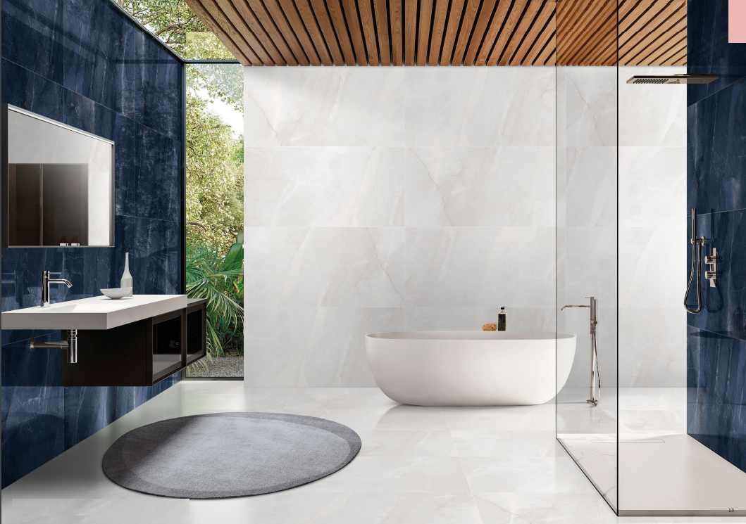 Cobalt Polished Blue Copper Large Wall And Floor Porcelain Tiles 60cmx120cm