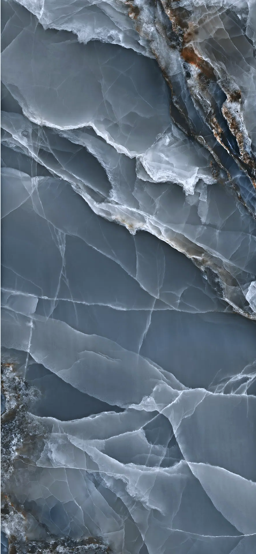 Ellipsis Onice 3d imitation Grey Blue Polished Copper Large Wall And Floor Porcelain Tiles 60cmx120cm