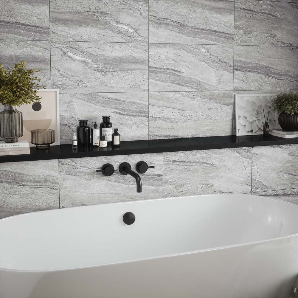 Libretto Rock Grey Matt Ceramic Wall Tiles 30cmx60cm