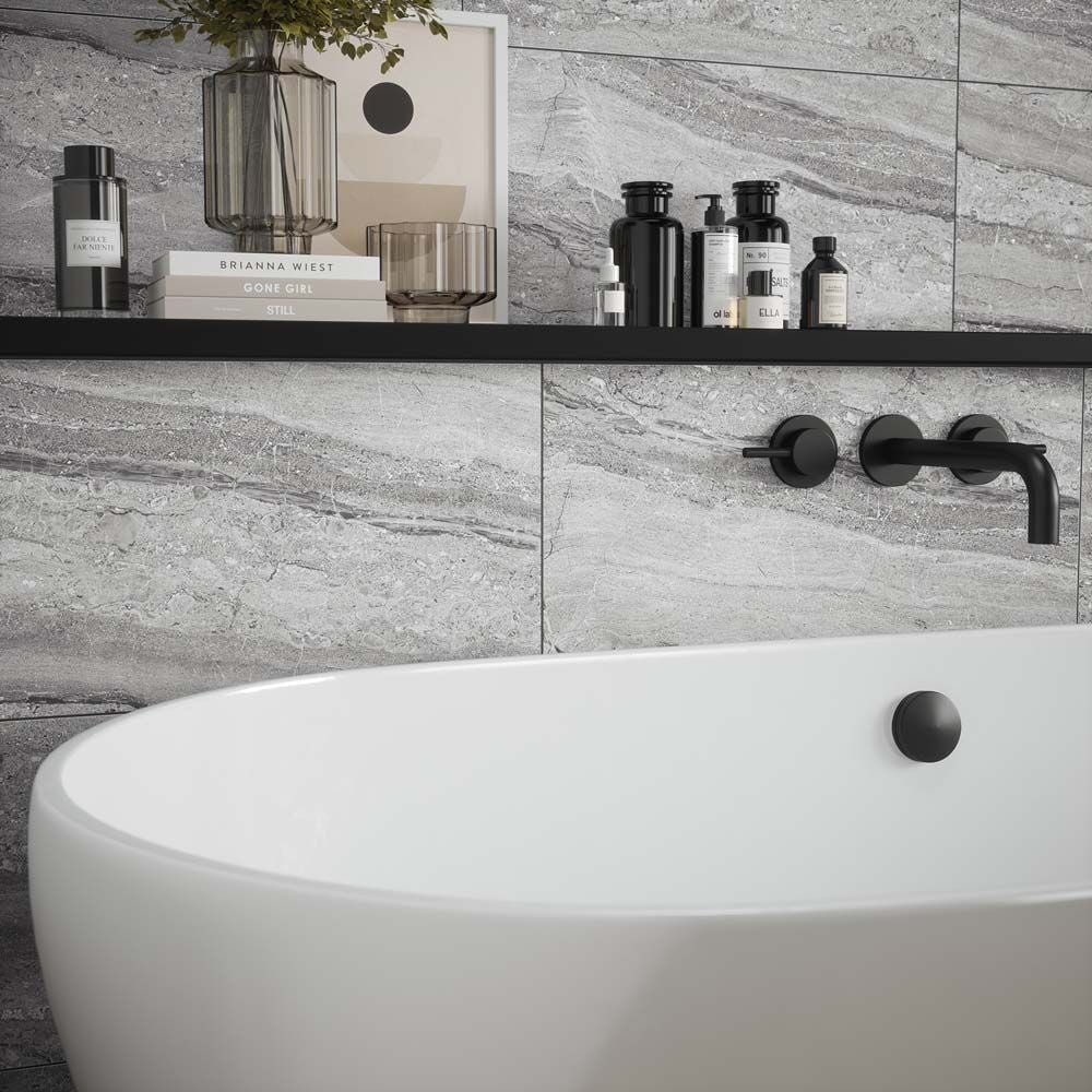 Libretto Rock Grey Matt Ceramic Wall Tiles 30cmx60cm