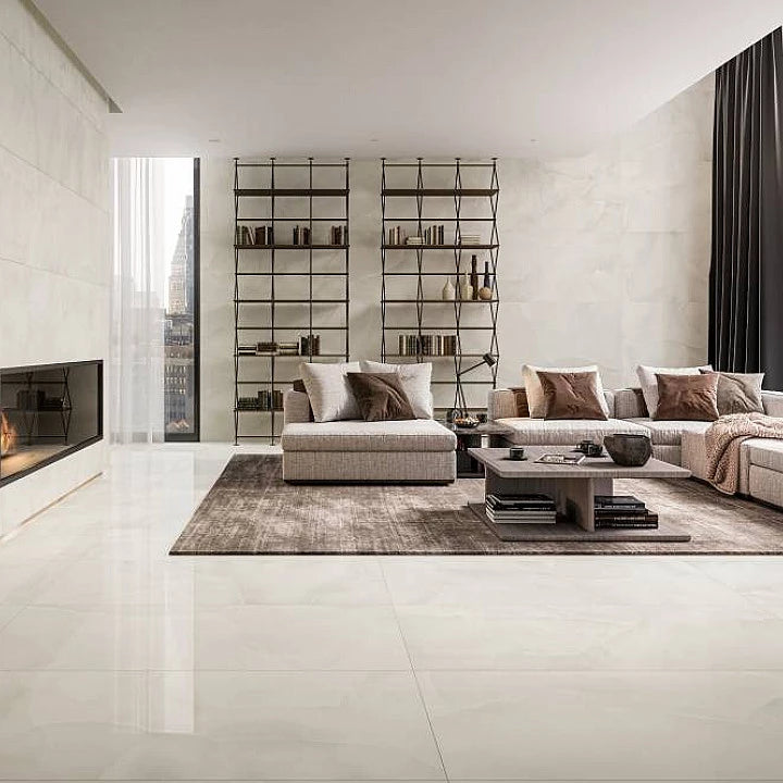 Rosetta Pearl Polished Marble Wall And Floor Porcelain Tiles 60cm x 60cm