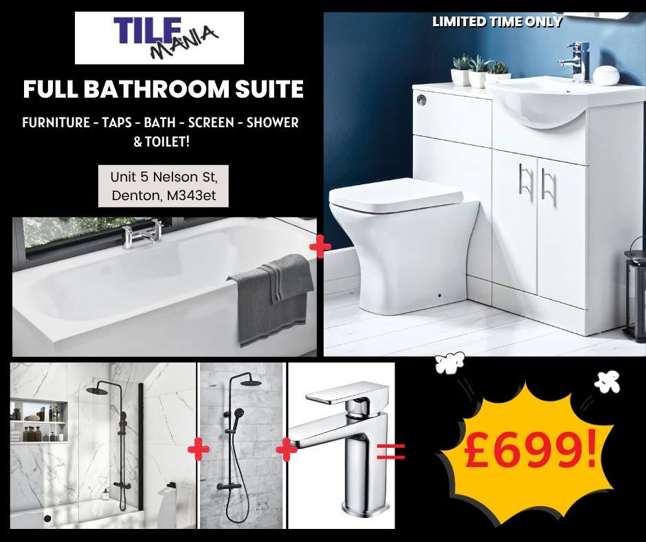 Full Bathroom Suite 4 With 1700 Bath And Furniture Including Shower