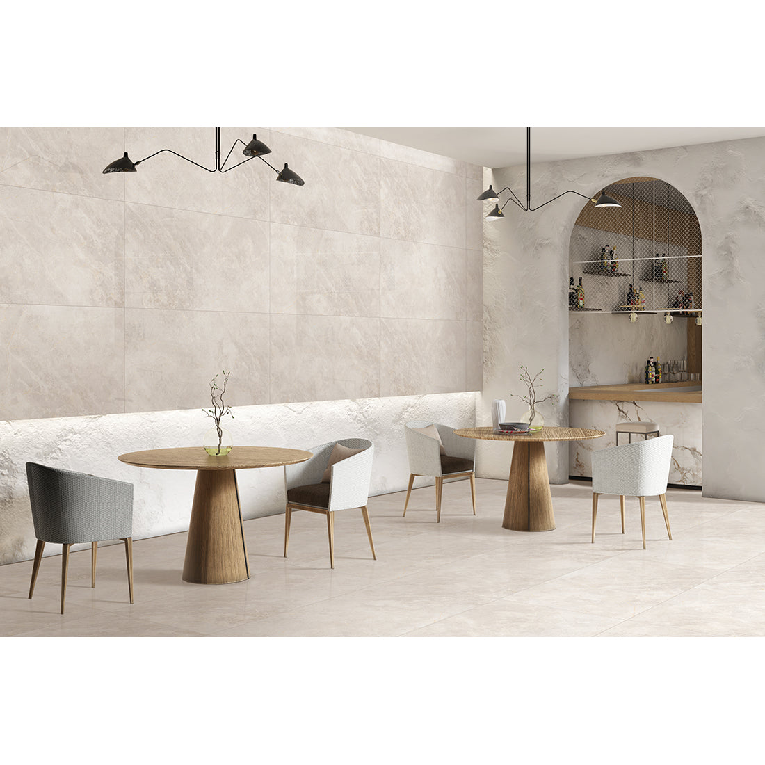 Florrence Beige Carving Shimmer Wall And Floor Premium Porcelain Tiles 60cmx120cm