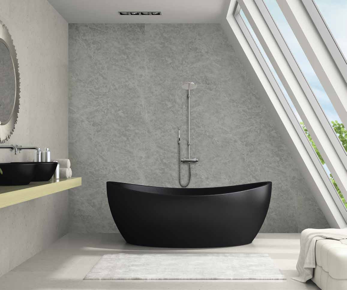Wet Wall Acrylic Shower Panel 1000mm x 2400mm Bardiglio Marble