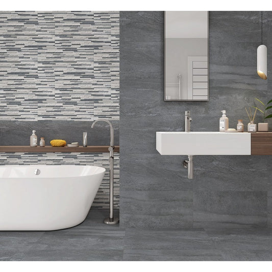 Dover Dark Grey Wall And Floor Porcelain Tiles 30cmx60cm