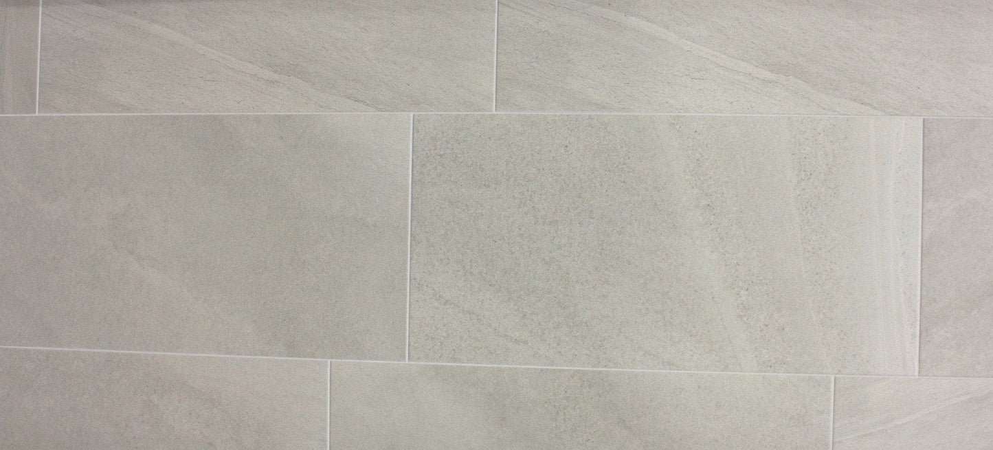 Blend Stone Silver Grey 45cmx90cm Matt textured Porcelain Feature Wall and Floor Tile