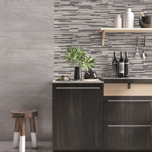 Dover Gris Silver Grey Wall And Floor Porcelain Tiles 30cmx60cm