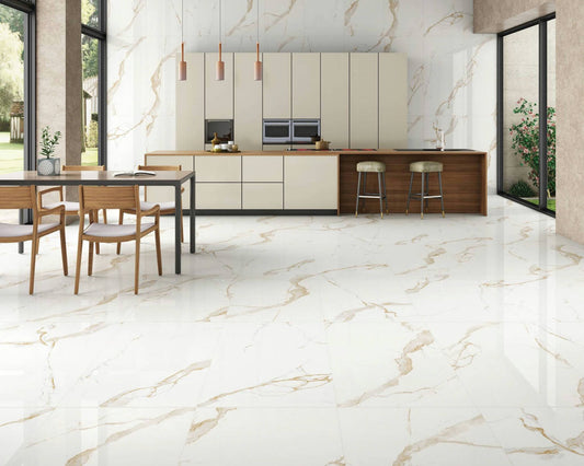 Togo Gold Polished Wall And Floor Porcelain Tiles 60cmx120cm