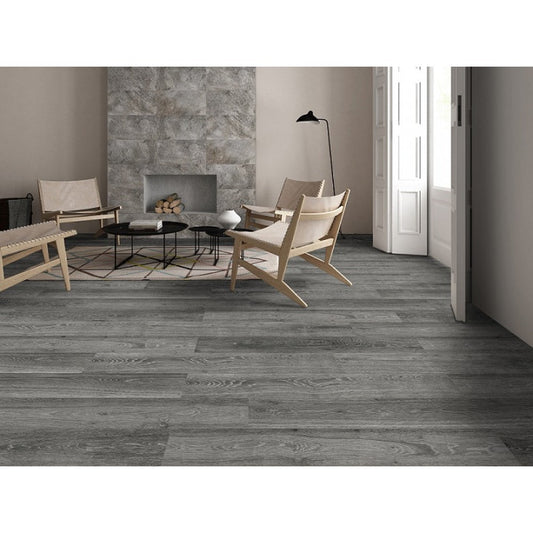 Atlantis Hickory Porcelain Wood Effect Grey 24CM X 88CM Wall And Floor Tile