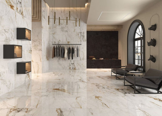 Gems Polished Gold Marble Wall And Floor Porcelain Tiles 60cmx120cm
