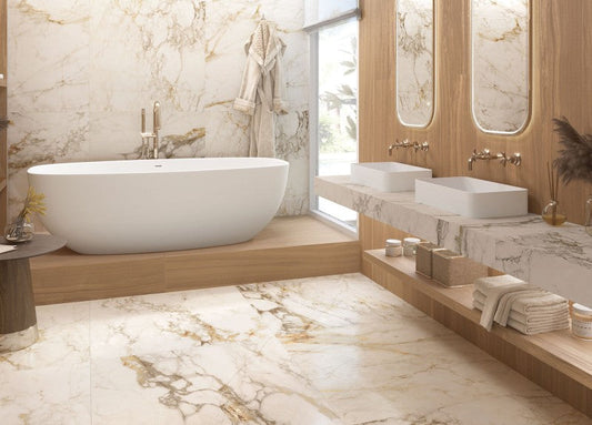 Gems Matt Gold Marble Wall And Floor Porcelain Tiles 60cmx120cm