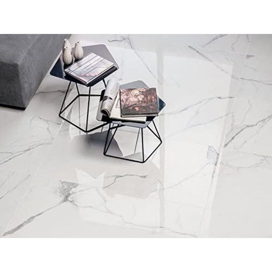 Finale Carrara Marble Grey Polished Wall And Floor Porcelain Tiles 60cmx60cm