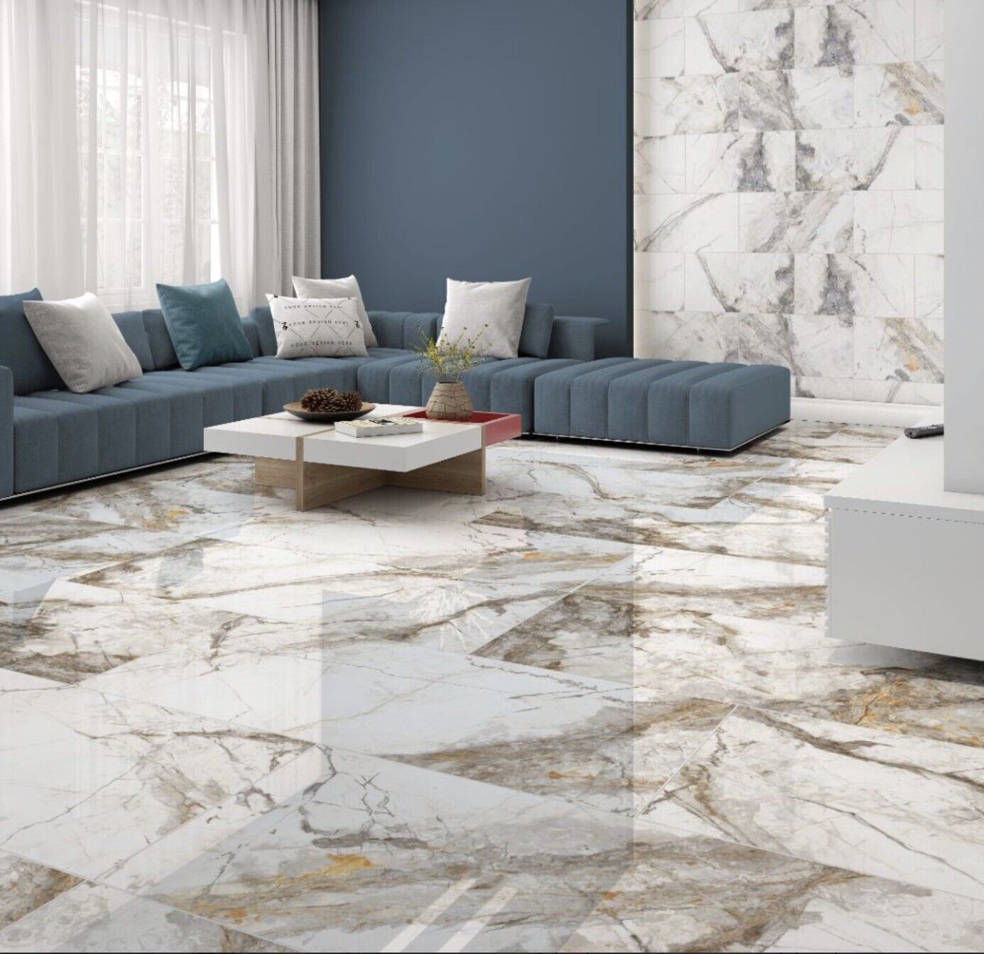 Parana Gold Polished Wall And Floor Porcelain Tiles 60cmx60cm
