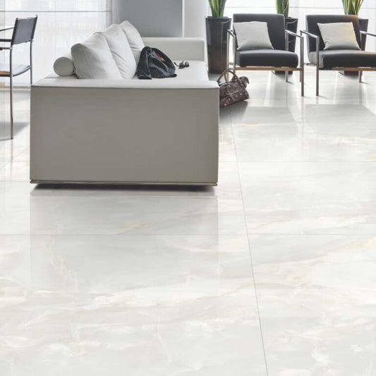 Huwai Large Polished Latte Cream Wall And Floor Porcelain Tiles 60cmx120cm