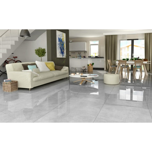 Oxo Gris Polished Grey Mirror High Gloss Rectified 60cmx120cm Floor And Wall