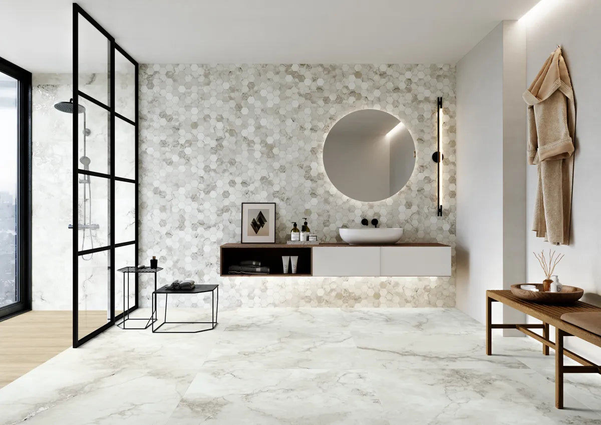 Vintage Carrara Wall And Floor Porcelain Tiles 30cmx60cm